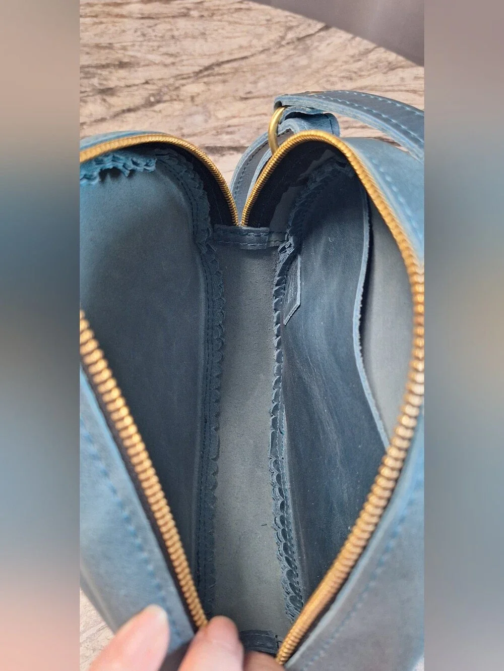 Portland Leather Large Circle Bag, NWOT, Cowboy Jeans